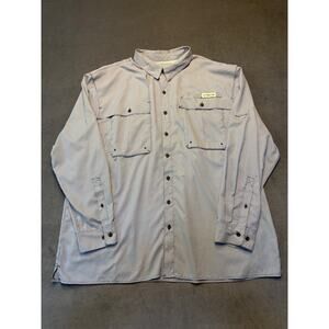 Magellan Shirt Mens 2XL Blue Check Vented Button Down Pockets Fishing LongSleeve